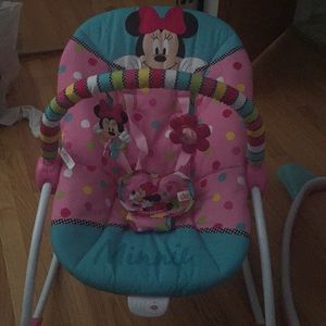 Baby girl rocker vibrating Minnie Mouse chair